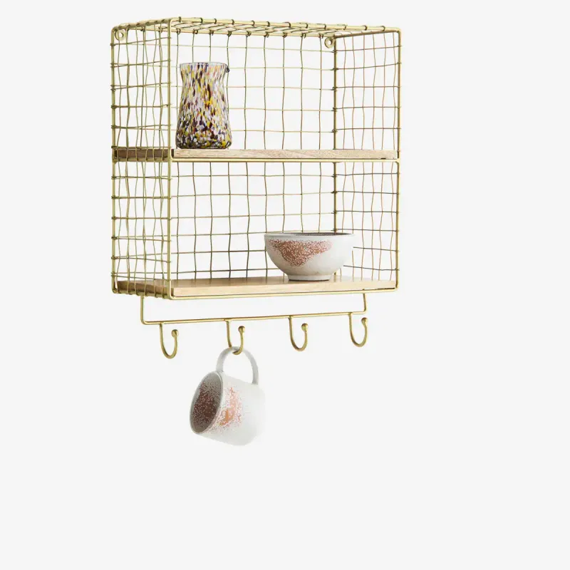 Etagère en métal doré
