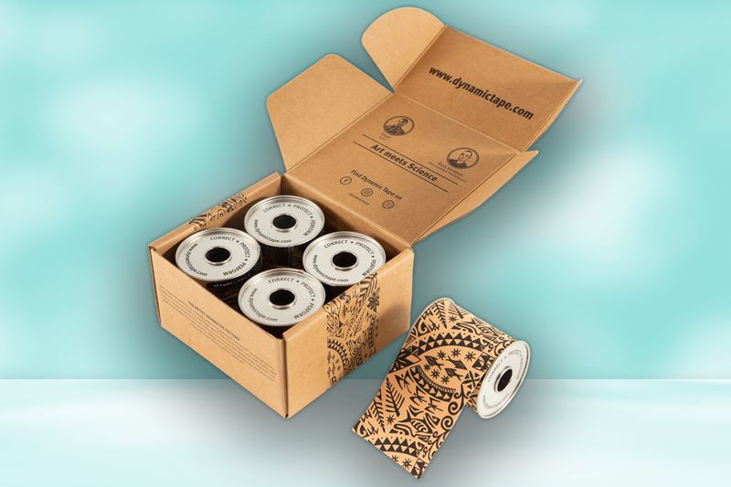 Dynamic Tape 7.5cm x 5m - Beige/Black Tattoo - 4 Roll Box