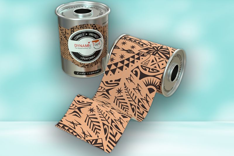 Dynamic Tape 7.5cm x 5m - Beige/Black Tattoo - 4 Roll Box