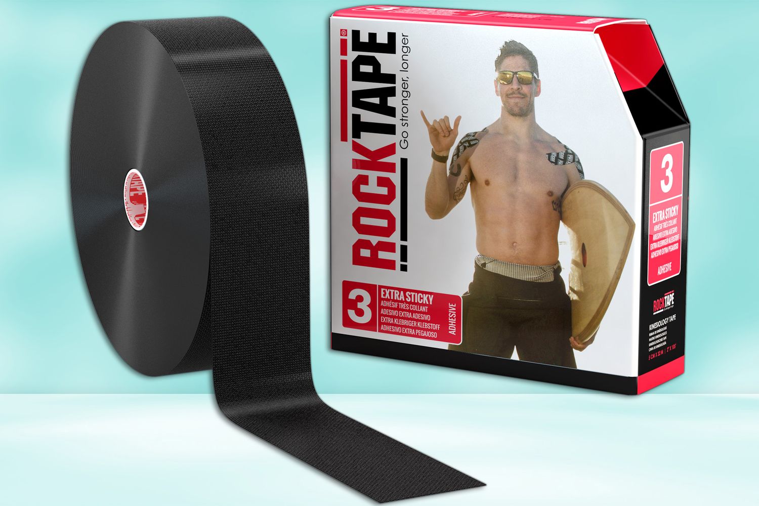 RockTape 5cm Bulk Roll – Extra Sticky (Black) 5cm x 32 m