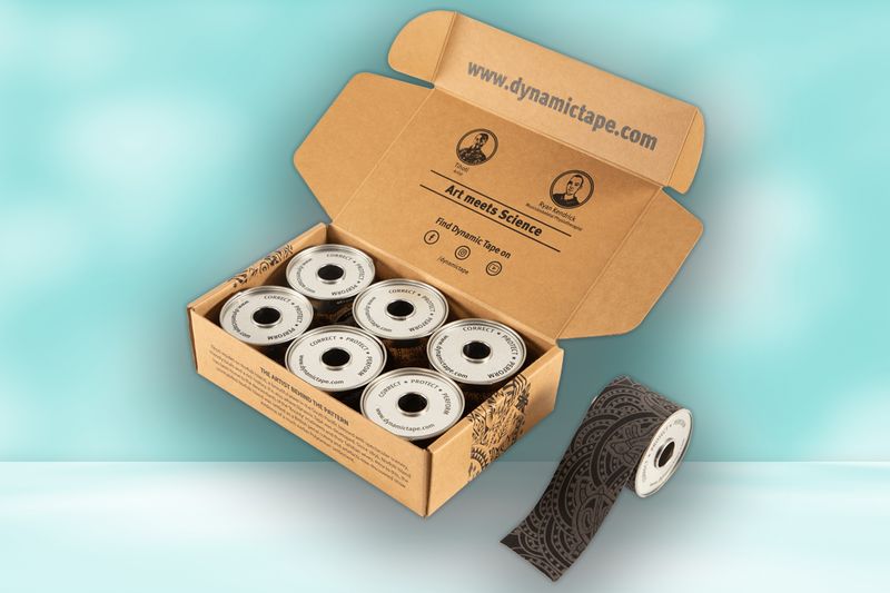 Dynamic Tape ECO 5cm x 5m - Black/Grey Tattoo - 6 Roll Box