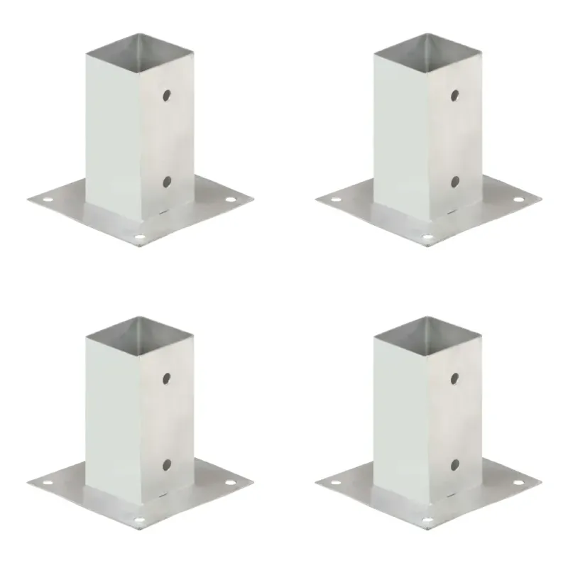 Robuste Pfostenanker – 4er-Set, verzinktes Metall, für 71 mm Pfosten