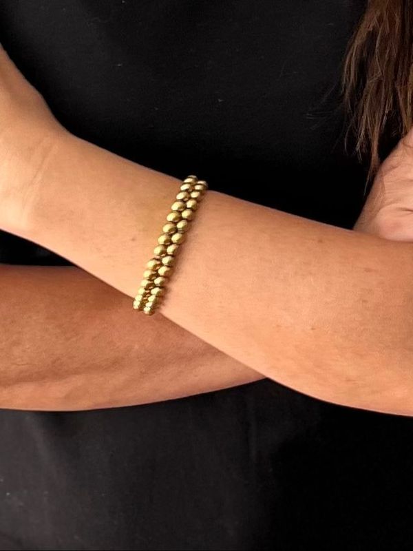 Pulsera Bolitas Doradas