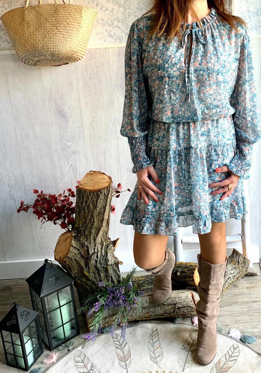Vestido Gasa Azulón