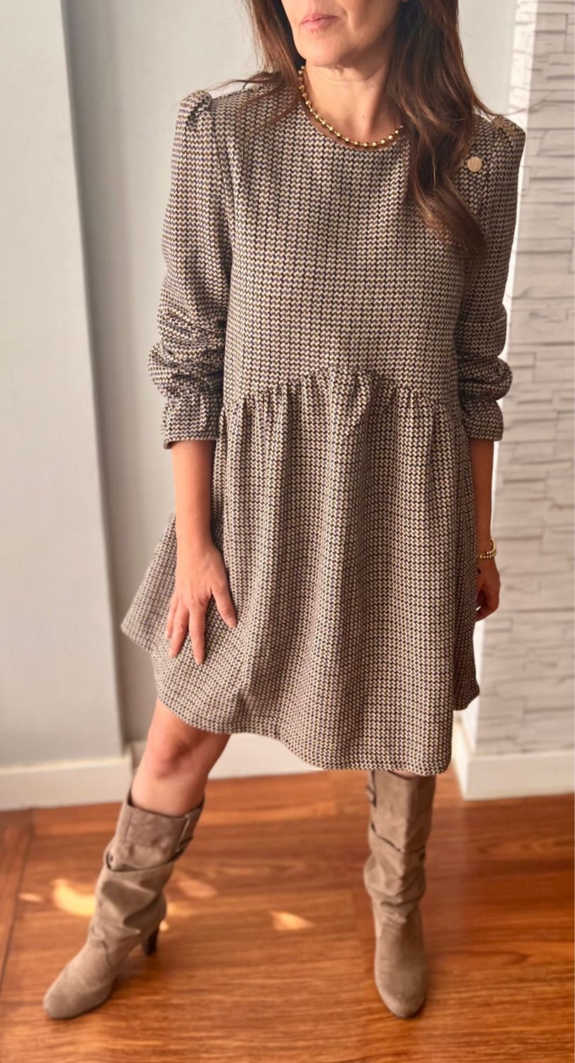 Vestido Botón Dorado