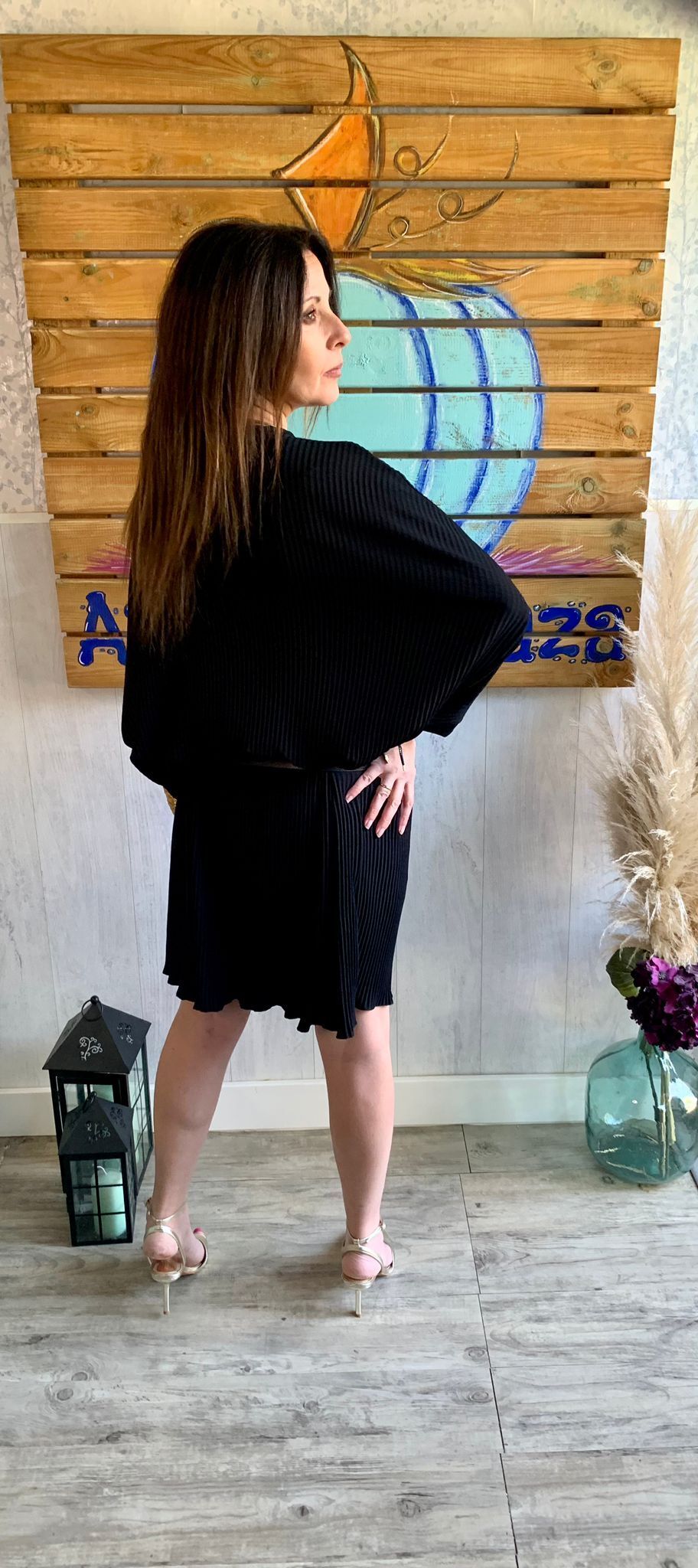 Vestido Plisado Negro