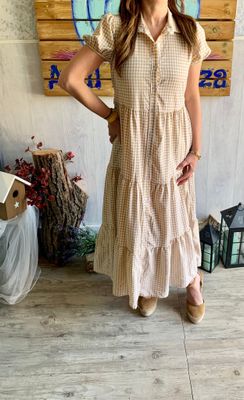 Vestido Vichy Caramelo