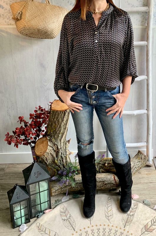 Blusa Satinada Estampada