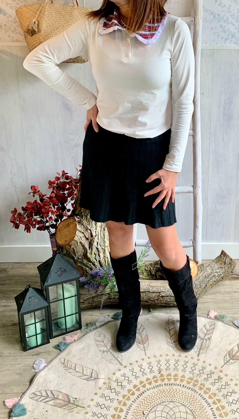 Camiseta cuello bobo escocés