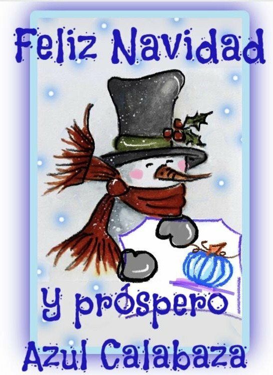 FELIZ NAVIDAD Y PRÓSPERO AZUL CALABAZA