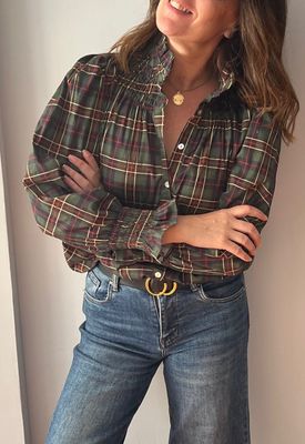 Blusa escocesa verde