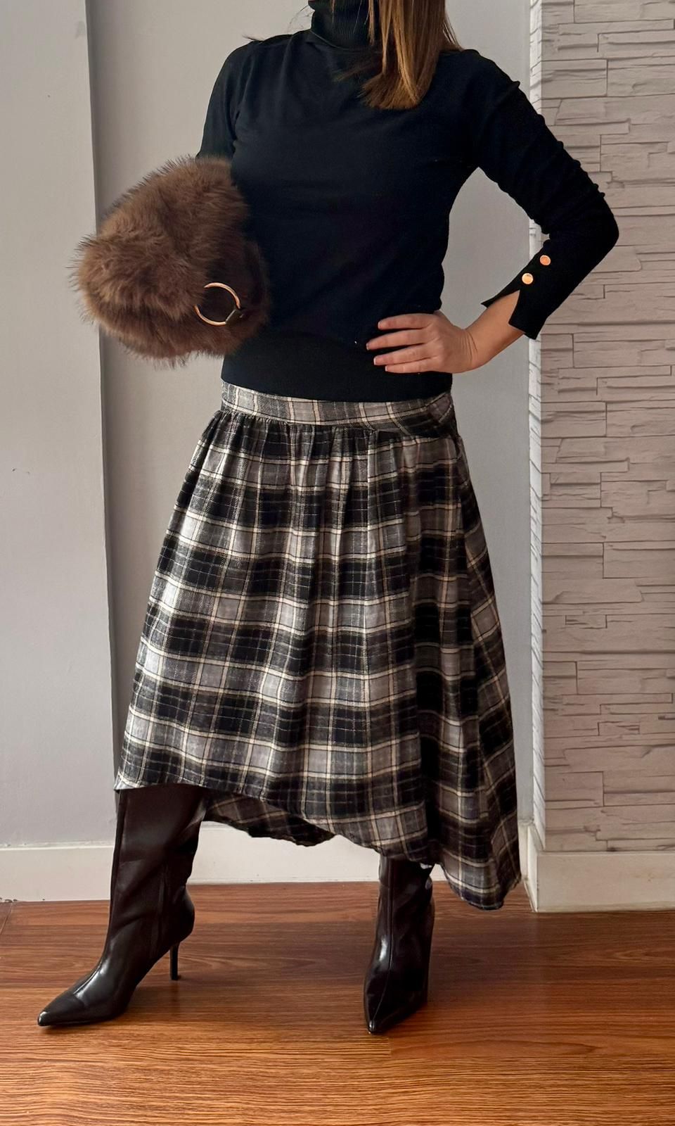 Falda Tartán Asimétrica