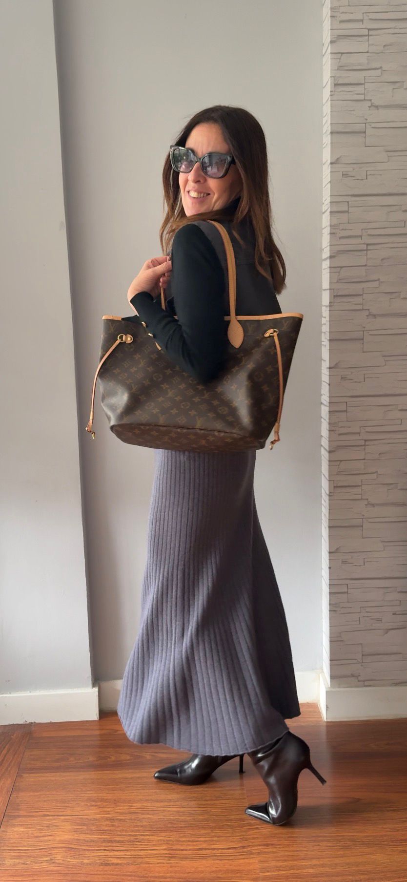 Falda Canalé gris marengo