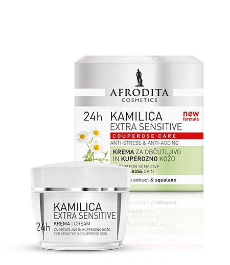Afrodita Cosmetics Camomile extra sensitive 24h krem do skóry wrażliwej i naczynkowej