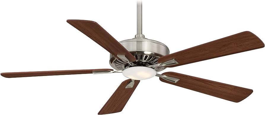 Contractor Plus LED 52&quot; 5 Blade Indoor Ceiling Fan with Remote Included  Brushed Nickel Dark Walnut