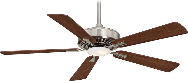 Contractor Plus LED 52&quot; 5 Blade Indoor Ceiling Fan with Remote Included  Brushed Nickel Dark Walnut