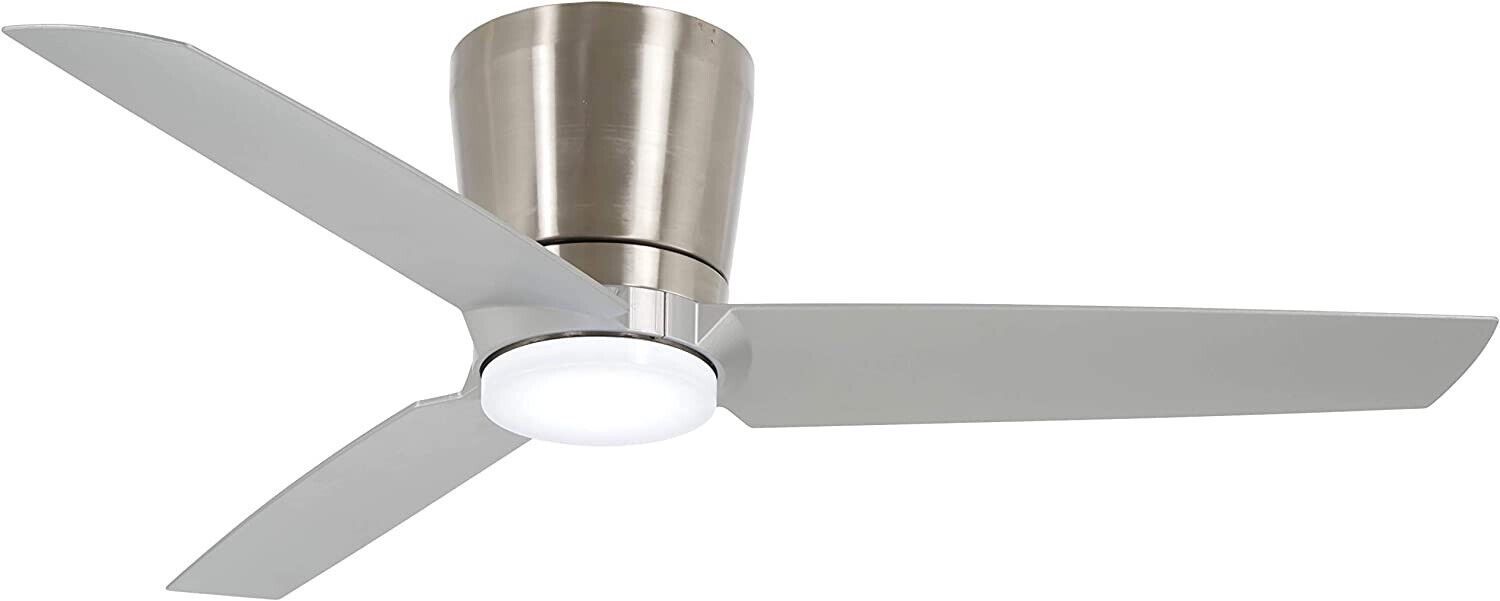 Pure 48&quot; 3 Blade Indoor LED Flush Mount Ceiling Fan with Wall Control Included