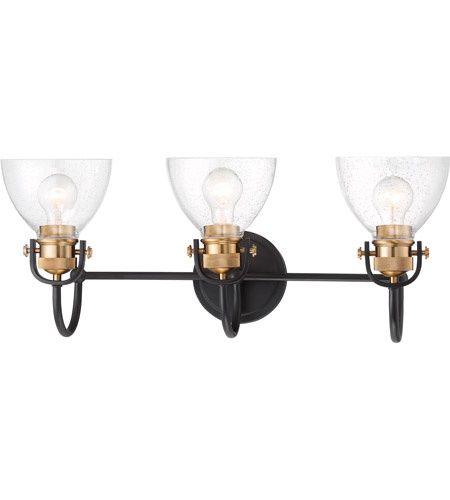Monico 3 Light 26 inch Painted Bronze/Natural Brush Bath Light Wall Light