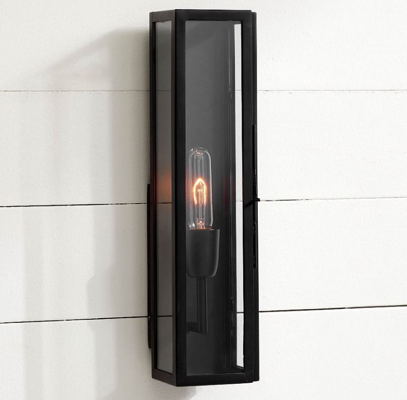 Manor Outdoor Glass Iron Sconce 18&#39;&#39;