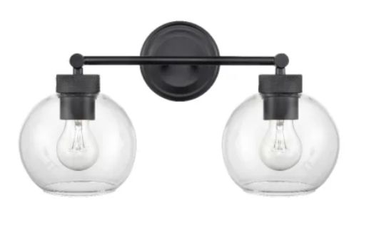 Albury 2 Light 16&quot; Wide Bathroom Vanity Light in Black
