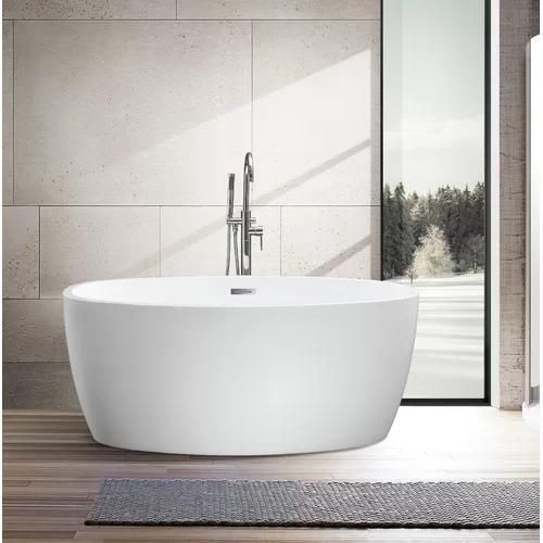 55 in. x 32 in. Freestanding Soaking Bathtub