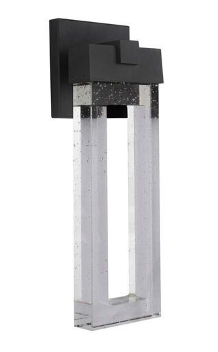 Cantrell 20-11/16&quot; Tall Integrated LED Outdoor Wall Sconce in Black with Water Glass