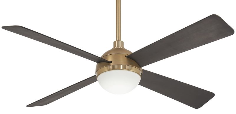 Orb 54&quot; 4 Blade LED Indoor Ceiling Fan with Remote Included Brushed Brass/Soft Brass