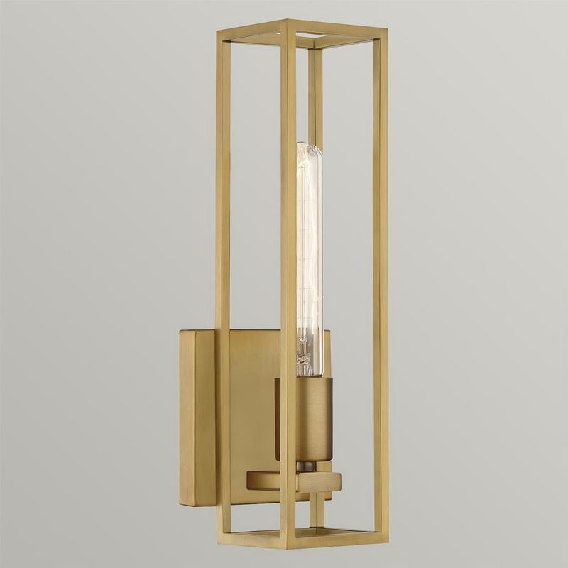 Leighton Single Light 14&quot; Tall Bathroom Sconce in Brass