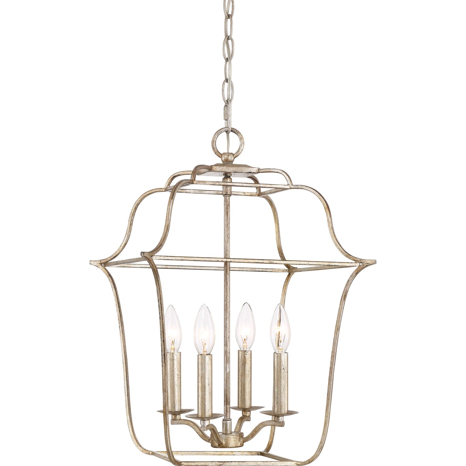 Gallery 4 Light 14&quot; Wide Chandelier Century Silver Leaf