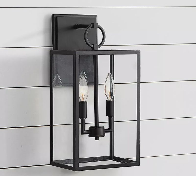 Manor Outdoor Glass &amp; Iron Sconce