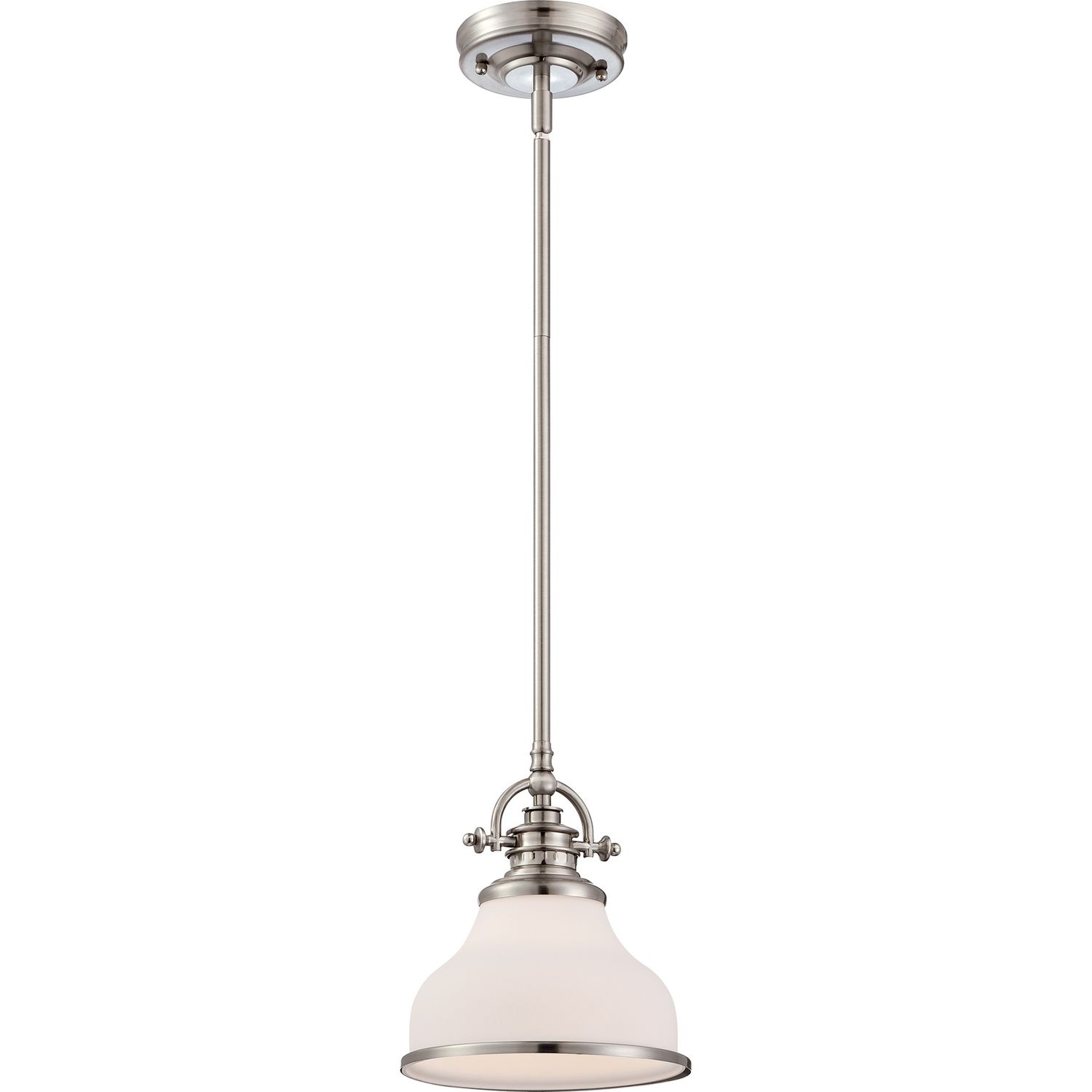 Grant 1 Light 8&quot; Wide Pendant in Brushed Nickel