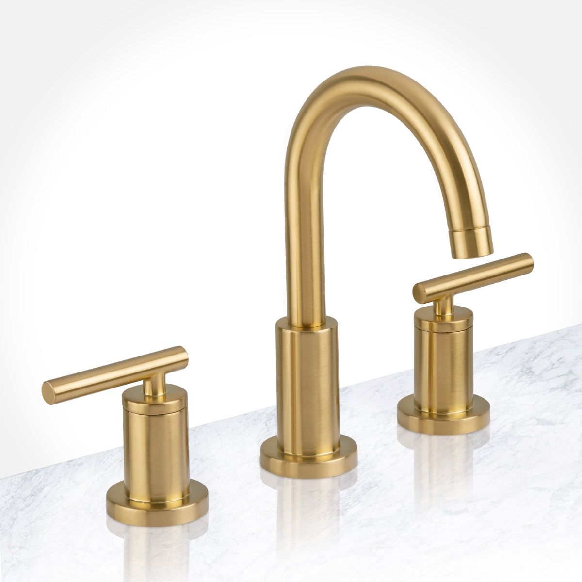 Mia Widespread Bathroom Faucet - Includes Brass Push-Pop Drain Assembly Gold Finish