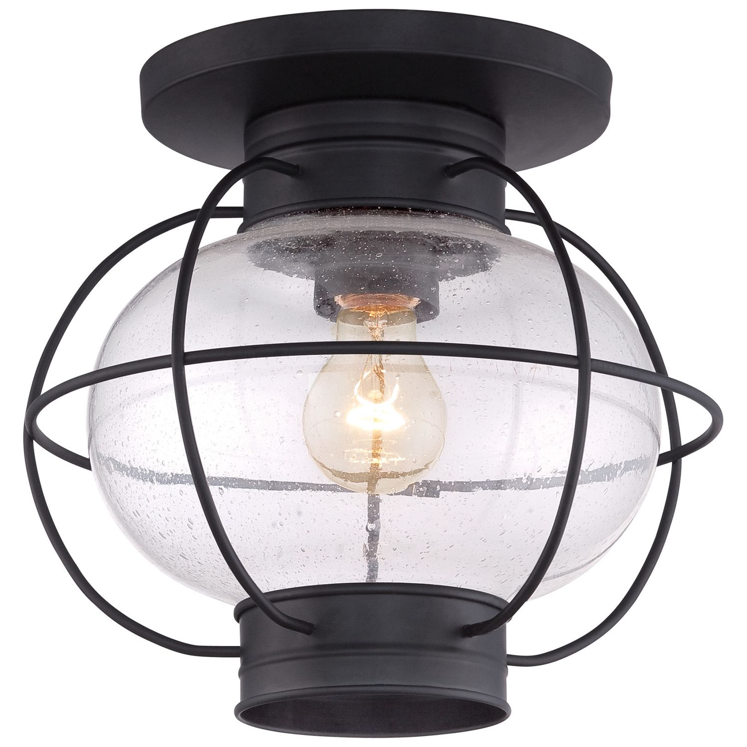 Cooper 1 Light Mystic Black Outdoor Flush Mount