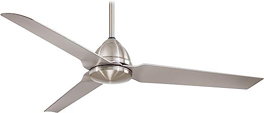 Java 54&quot; 3 Blade Indoor / Outdoor Ceiling Fan with Remote Included Brushed Nickel