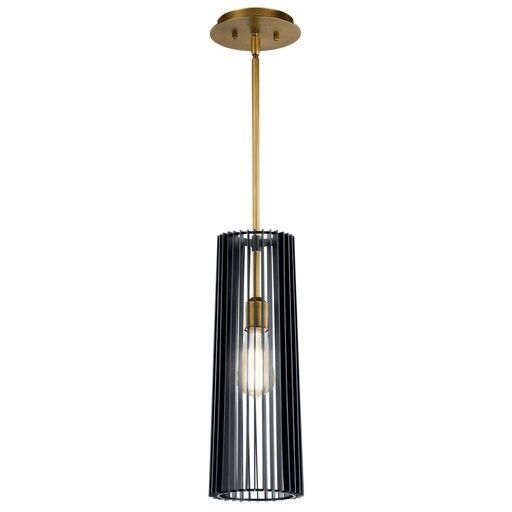 Linara Single Light 6&quot; Wide Mini Pendant Black and Gold