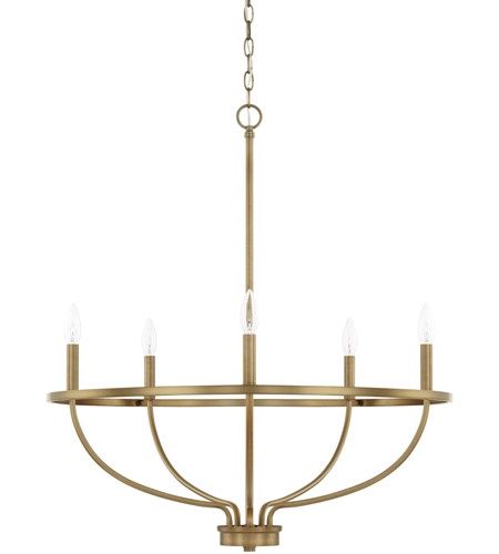 Greyson 5 Light 29 inch Aged Brass Chandelier