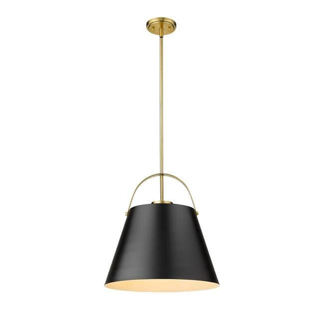 Studio 1 Light 18 inch Matte Black/Heritage Brass Pendant Ceiling Light