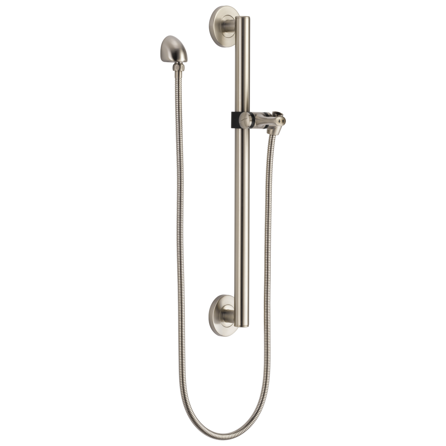 Universal Showering Adjustable 24&quot; Grab Bar Assembly with Elbow Brilliance Stainless