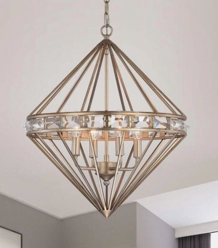 4 Light Antique Silver Pendant Light
