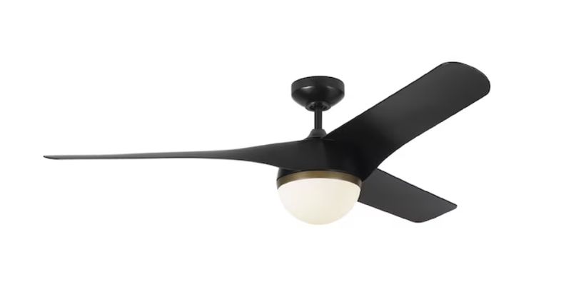 Akova 56-in Matte Black Integrated LED Indoor/Outdoor Ceiling Fan with Light and Remote