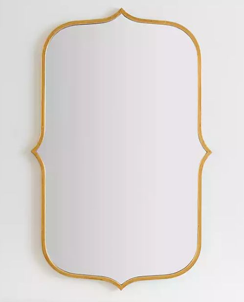 Gold Metal Scallop Linear Mirror