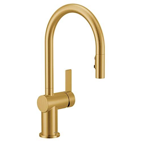 Cia 1.5 GPM Single Hole Pull Down Kitchen Faucet in Brushed Gold