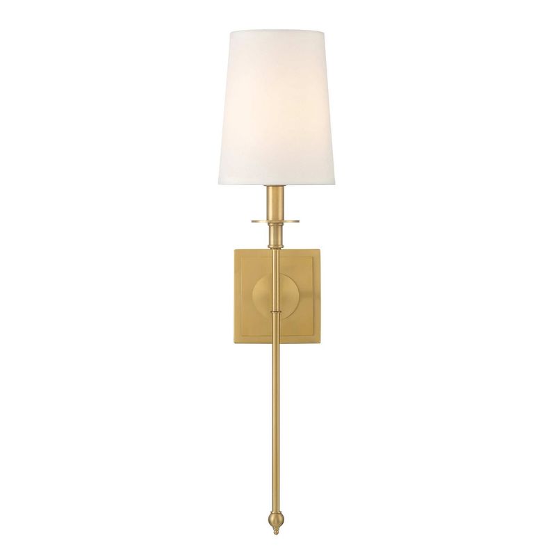 Calera 23&quot; Tall Wall Sconce with Fabric Shade Brass Finish
