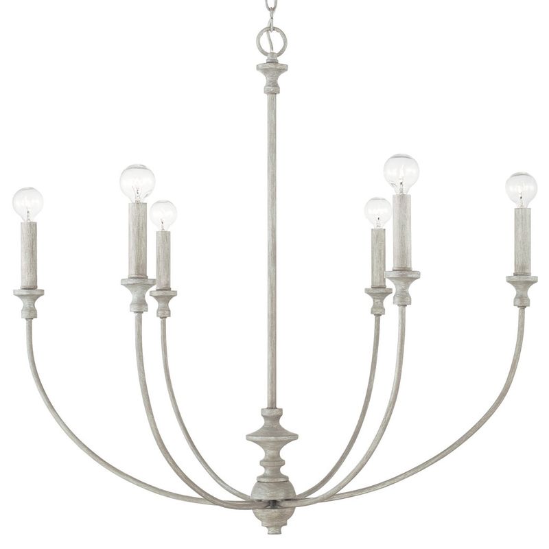 Penelope 6 Light 31 inch Painted Grey Chandelier Ceiling Light