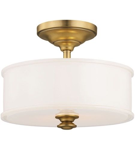 Harbour Point 2 Light 14 inch Liberty Gold Semi Flush Mount Ceiling Light