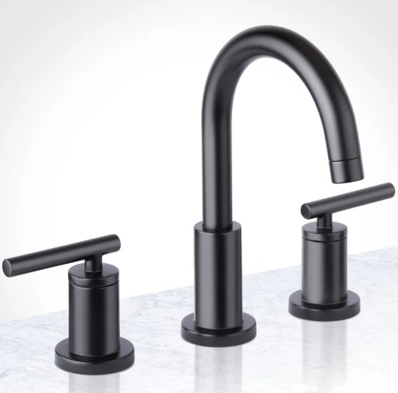 Mia Widespread Bathroom Faucet - Includes Brass Push-Pop Drain Assembly