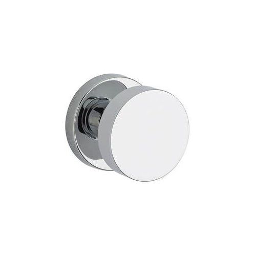 Contemporary Privacy Door Knob with Round Rose in Polished Chrome