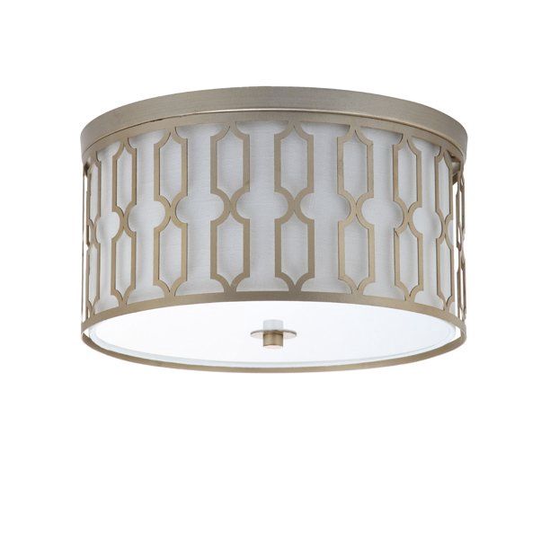 Link 3-Light 16.75&quot; Metal LED Flush Mount, Soft Gold