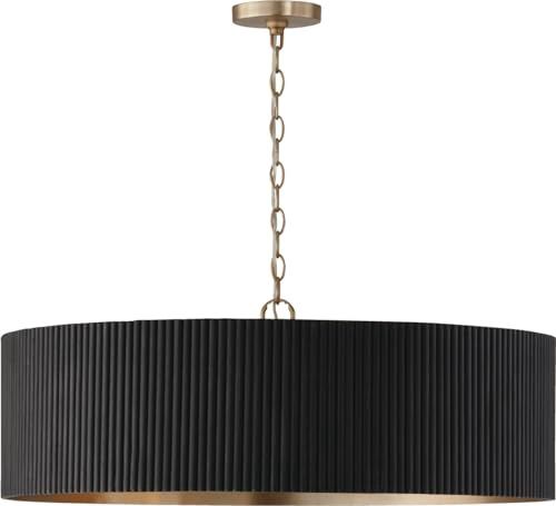 Donovan 4 Light 31&quot; Wide Wood Pendant with Mango Wood Shade