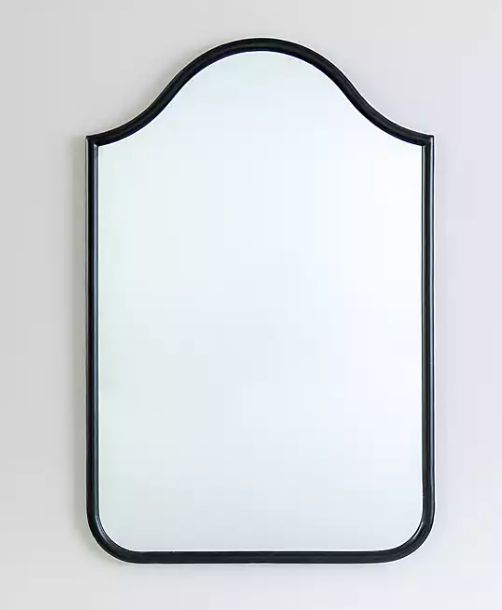 Black Metal Linear Wave Mirror